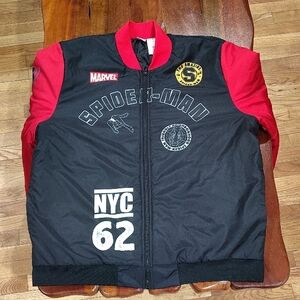 Marvel Spider-Man Black and Red Bomber Jacket